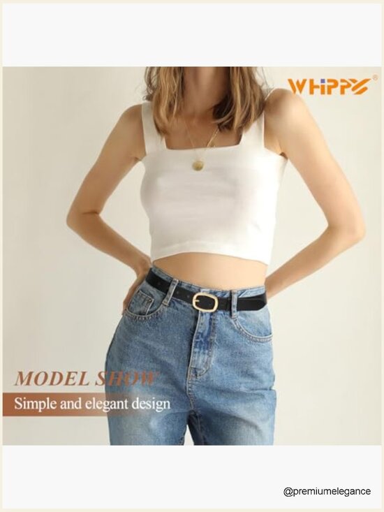 Faux Leather Belt with Gold Buckle for Jeans Pants Dresses main image 6